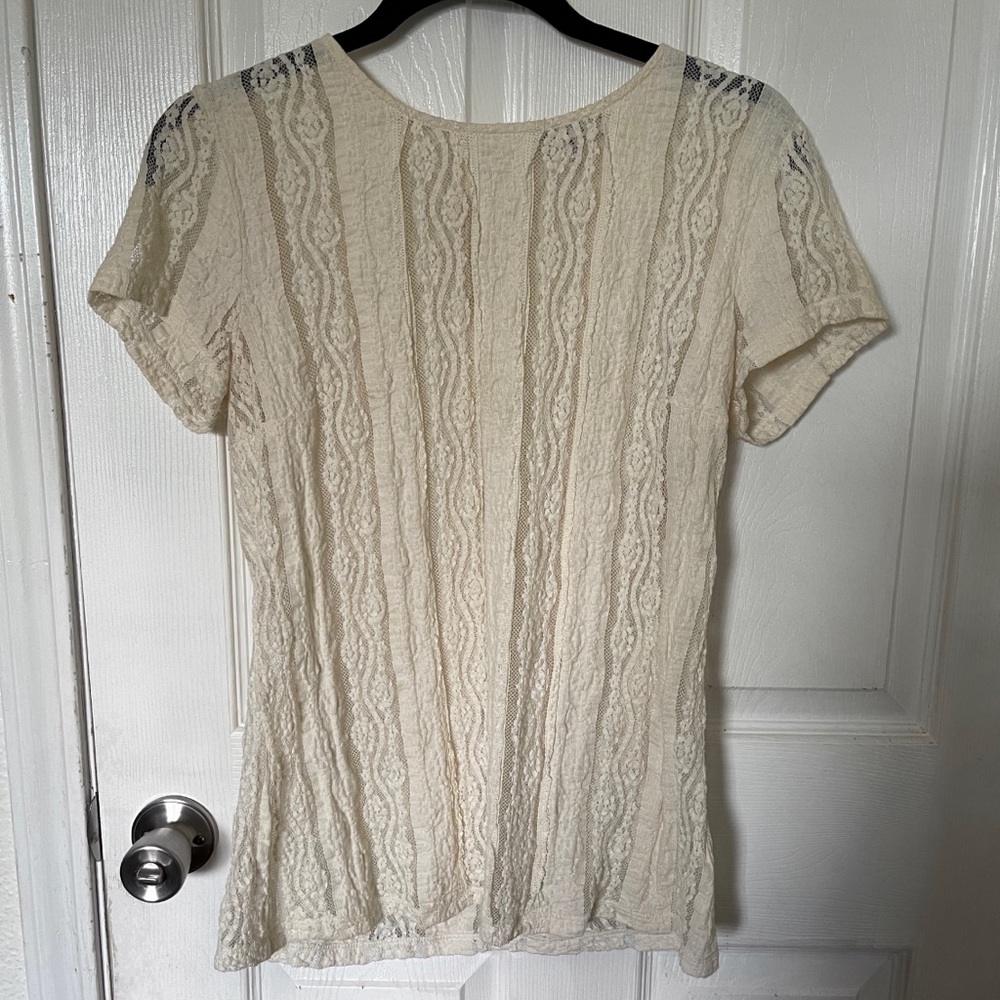 Cabi White Lace Blouse